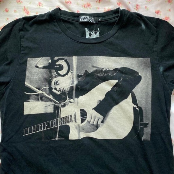 Vintage Hysteric Glamour Nirvana Kurt Cobain Grunge Baby Tee - Picture 2 of 2